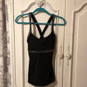 Victoria's secrect blk/silver tank top S/P